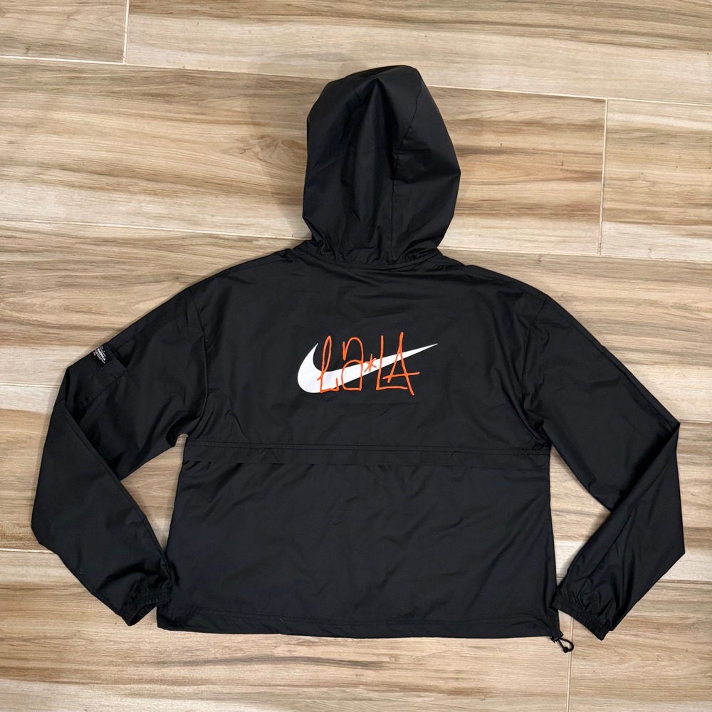 Nike Club America Los Angeles Windbreaker Jacket Black Mens Small LA Hooded Zip